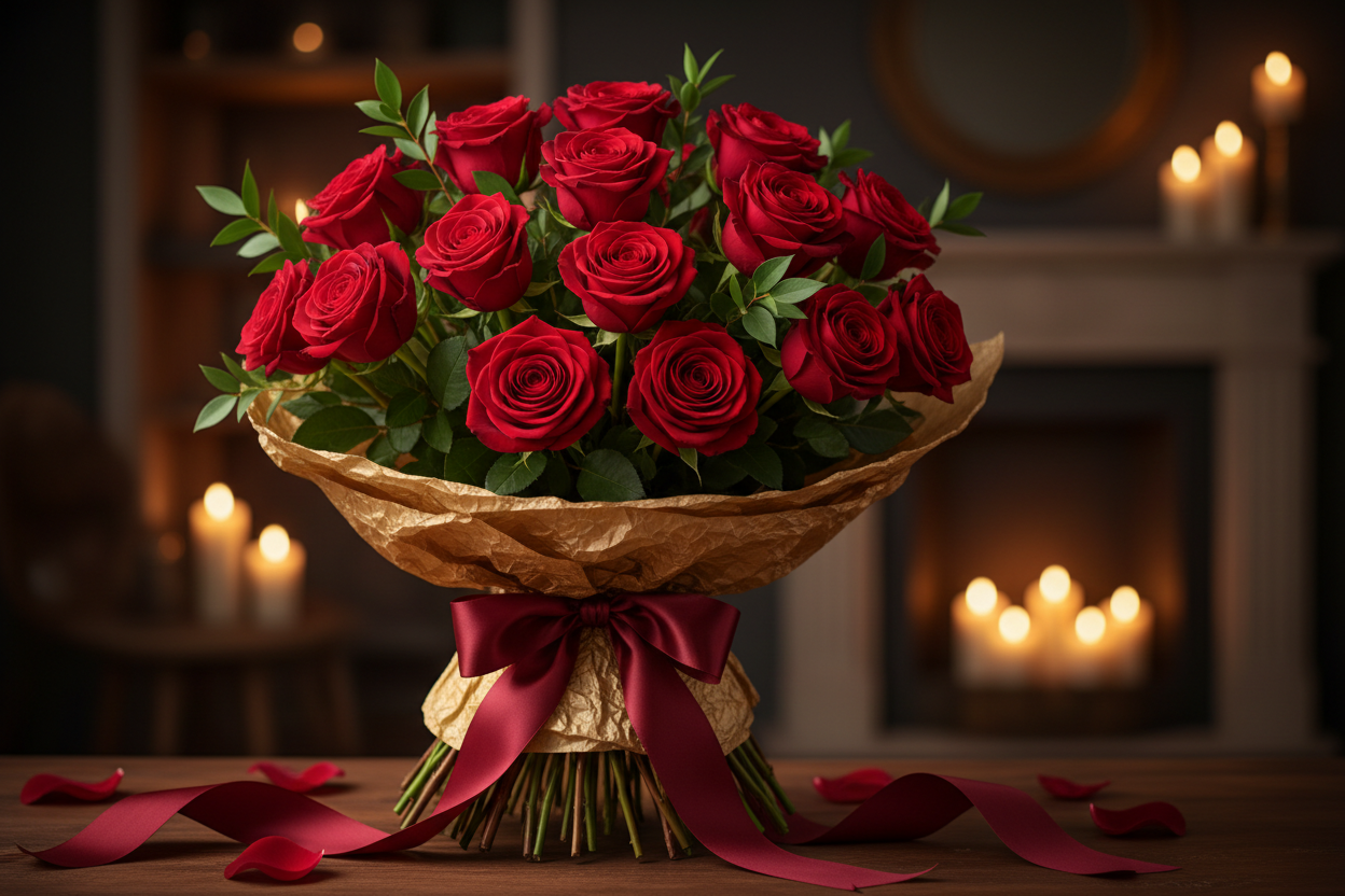 JE  VEUX UN IMAGE QUI  A RAPPORT AVEC DES BOUQUET DE ROSE  POUR DES AMOUREUX